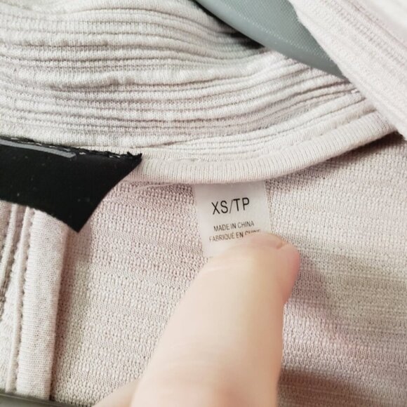 T Tahari Ribbed Minimalist Neutral Long Lined Blazer Coat XS - Picture 4 of 9